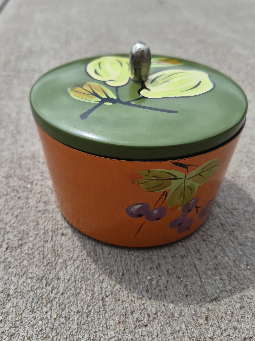 Vintage Hand-Painted Lacquer Ware Fruit Nesting Canister Set
